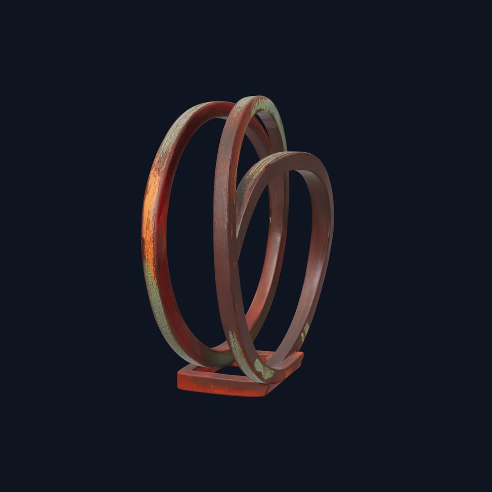 Industrial Rusty Ring Sculpture Model Pack